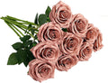 Artificial Rose 10pcs Open Flower Bouquet Faux Rose Stems by IUKnot