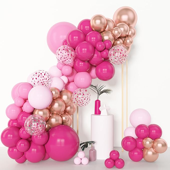 Amandir 153pcs Pink Balloon Garland Arch Kit, Different Sizes 18 12 10 5 inch - Image 7