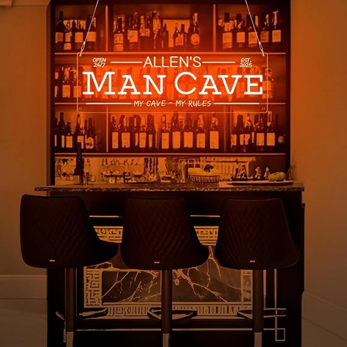 Custom Man Cave Neon Sign for Wall Decor, Personalized LED Neon Home Bar Name - Image 2