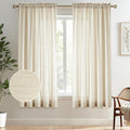 Melodieux Beige Semi Sheer Curtains 63 Inch Length by Melodieux