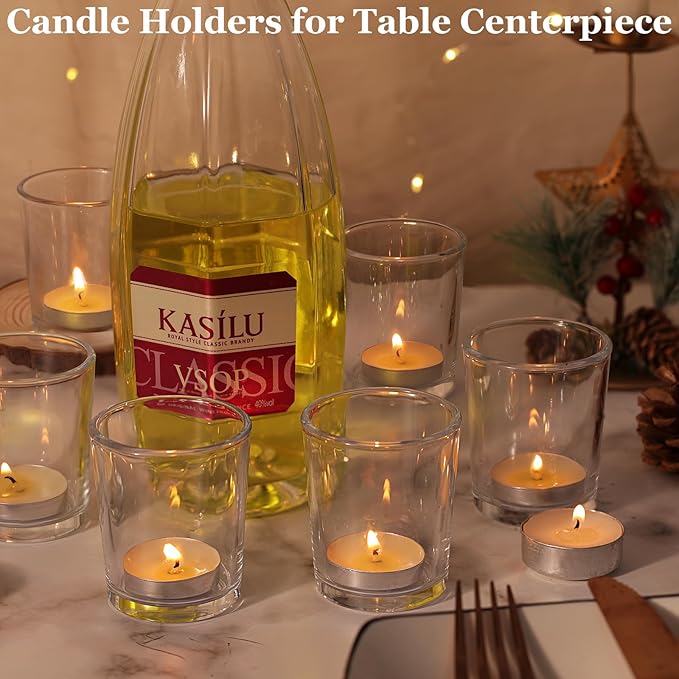 Letine 12-Pack Clear Votive Candle Holders - Image 6