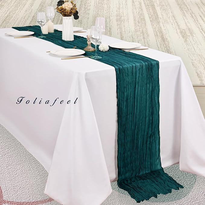 6 Pack Teal 10FT Cheesecloth Table Runner Rustic Gauze Cheese Cloth Table Runner - Image 4