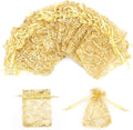 Staruby Organza Gift Bag 100Pcs Gold Sheer Organza Bag Mesh Favor Bags by Staruby