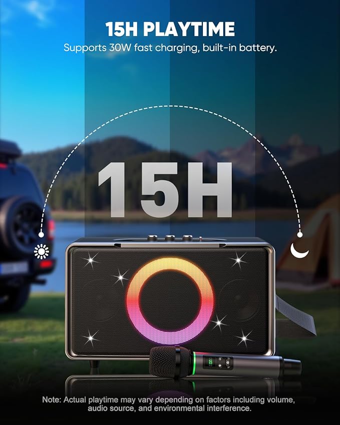 GFEEN Portable Bluetooth Speaker: 200W Peak, Deep Bass, 15H Playtime, Large - Image 3