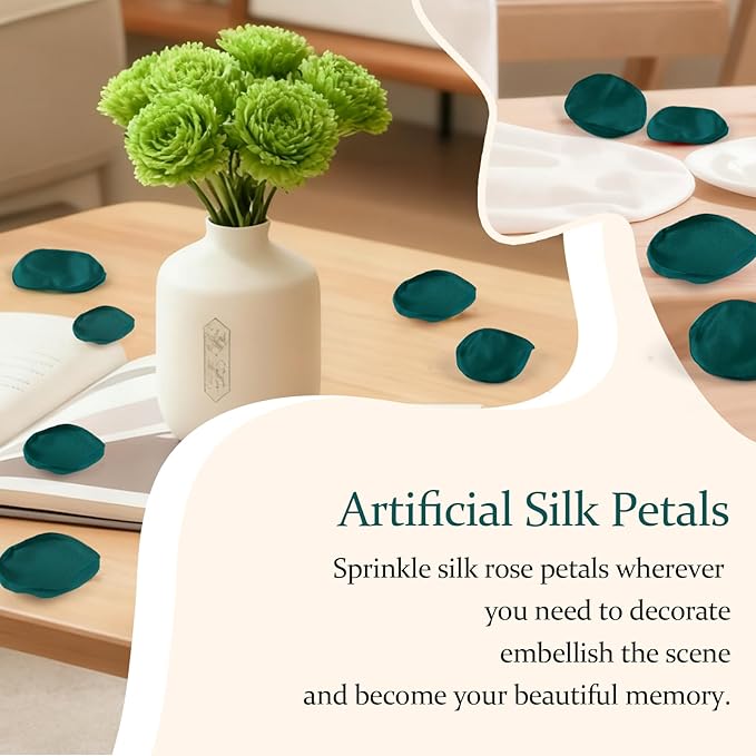 Silk Flower Petals Emerald Green 300pcs - Image 2