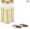 2" Classic White Tip Safety Matches | 3 Glass Bottles Each by ThankfulGreetings