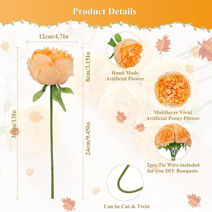 U'Artlines Artificial Peony Silk Flower - Image 3