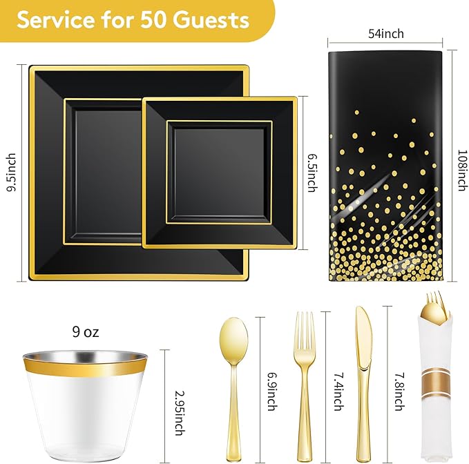 Goodluck 352 Piece Black Dinnerware Set - Image 4