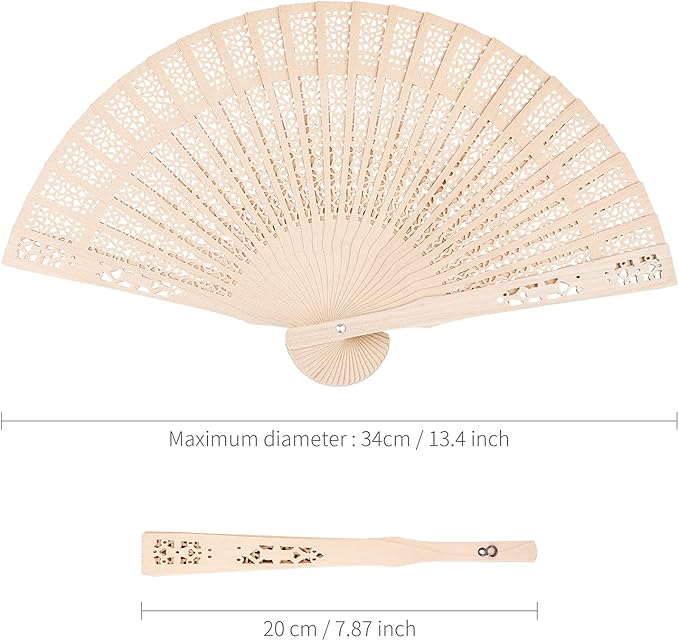 Durony 24 Piece Sandalwood Fans - Image 2