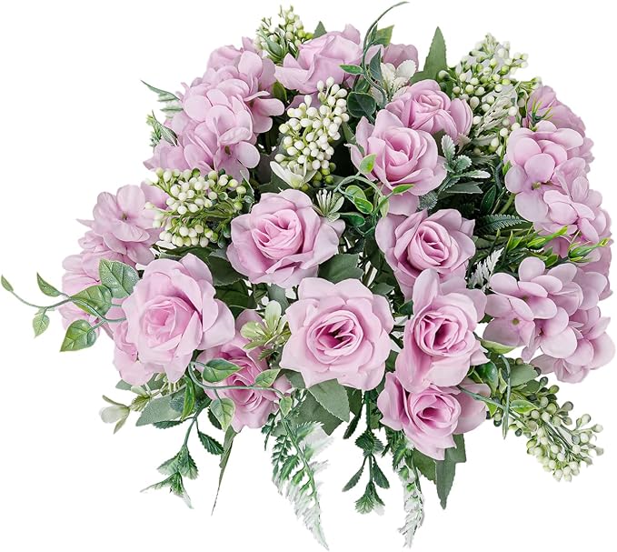 Artificial Flower 5 Branches Artificial Silk Fake Flowers Bouquet Small Roses by YoungJewl