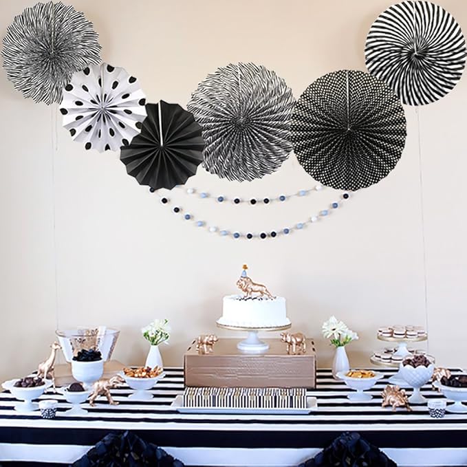 Party Hanging Paper Fans Set - Image 5