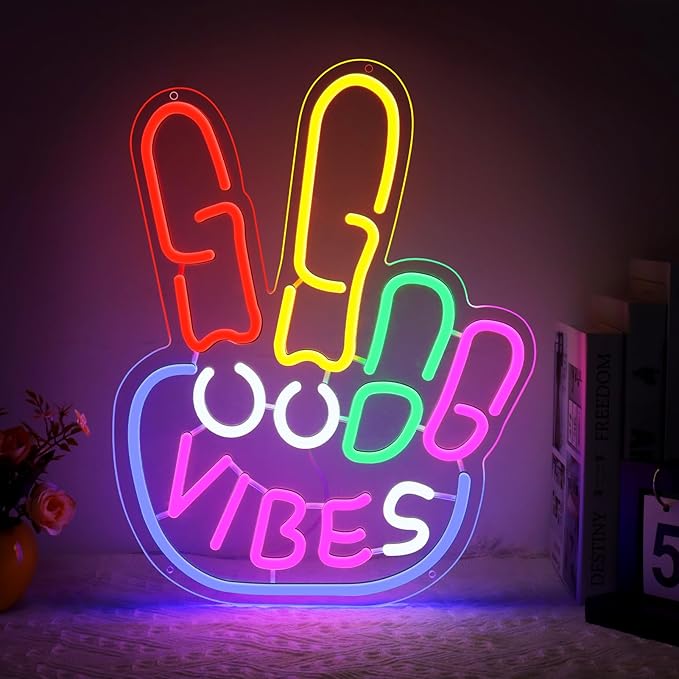 Good Vibes Neon Sign, Yeah Good Vibes Neon Sign by HOSITARK