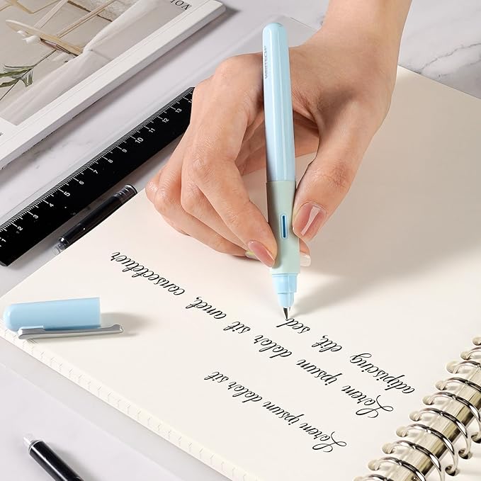 WRITECH Soft Grip Fountain Pen: Black Ink Fine Nib Pen - Image 6