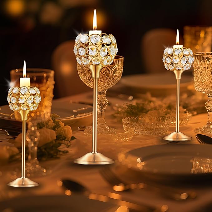Crystal Candle Holders Set of 16 - Image 6