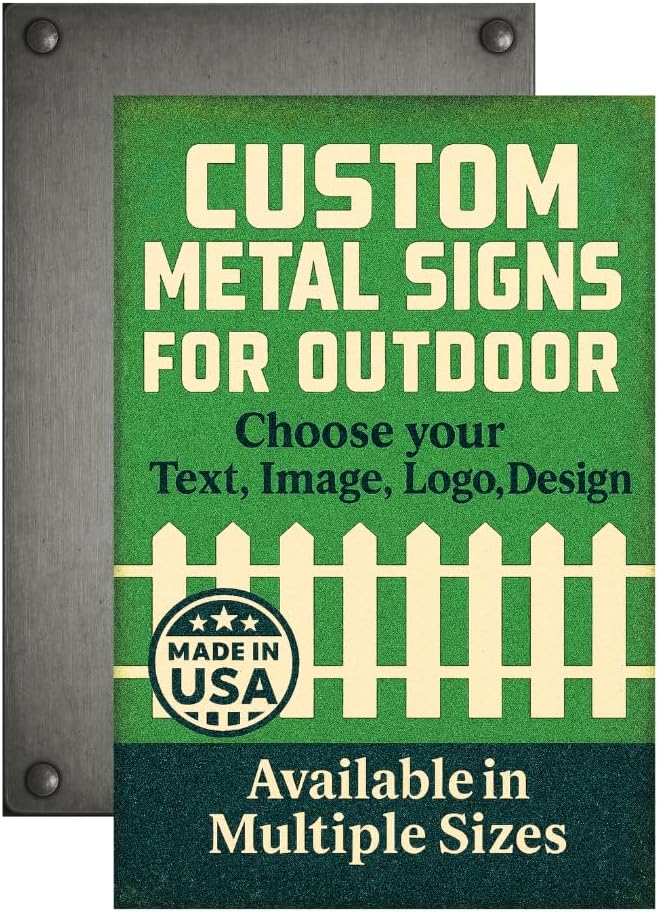 Custom Metal Signs By DC for Outdoor Use – Heavy Duty 1mm Thick Personalized by DreamController