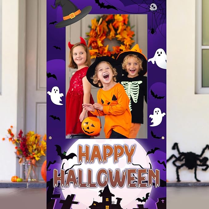 Halloween Photo Booth Props Frame Party Decorations 35 x 73Inch Halloween - Image 4