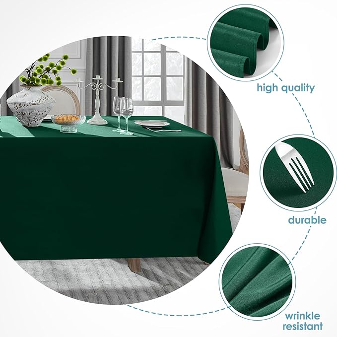 VidaFete 2 Pack 90 * 132inch Rectangle Table Cloth Polyester, Stain Wrinkle - Image 3