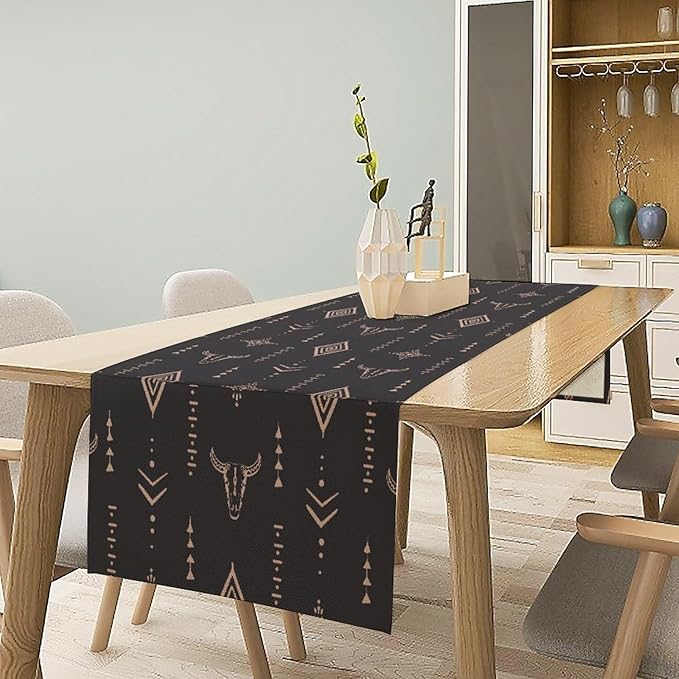 Aztec Table Runner Southwest Native Navajo Tribe Geometric Vintage Country - Image 3