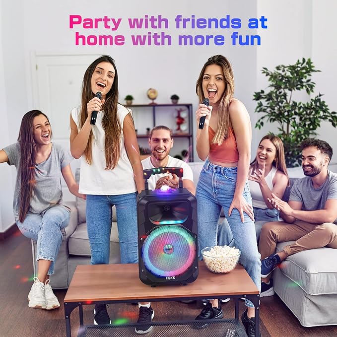 Karaoke Machine with 2 Wireless Microphones, Party Speaker - Image 3