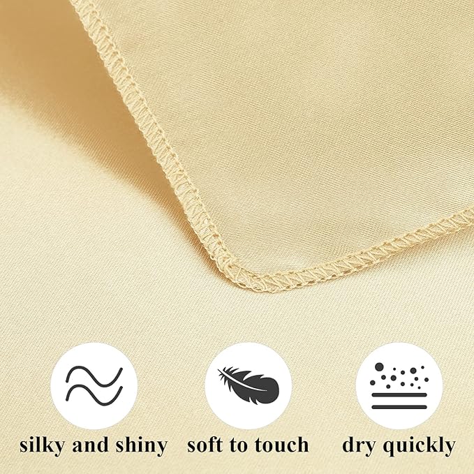 Aneco 12 Pieces Satin Napkin Square 20 x 20 Inches Dinner Napkins Weddings - Image 3