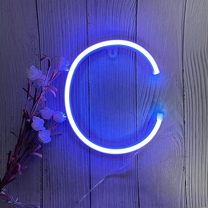 LED Blue Neon Letter Signs Night Light Battery or USB Operated LED Marquee by ProfessionalinNeonLights