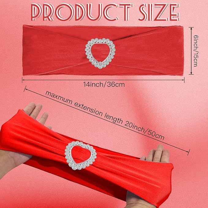 100PCS Spandex Chair Sashes Bows Stretch ChairCover Band, Elastic Chair Ties - Image 2