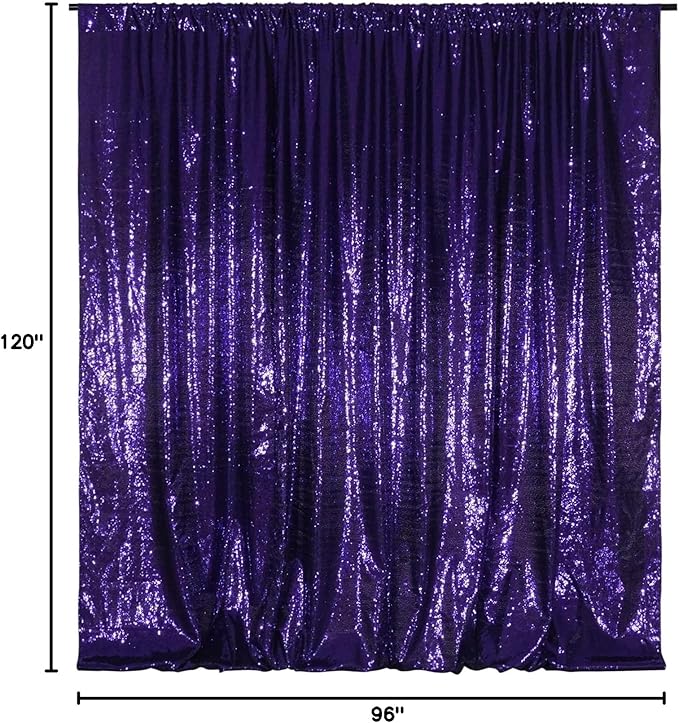 Poise3EHome 8Ft x 10Ft Purple Sequin Backdrop, Glitter Thick Satin Sequin - Image 9