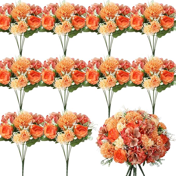 Tigeen Artificial Flowers Artificial Peonies Silk Flowers Faux Peony Fake Peony by Tigeen