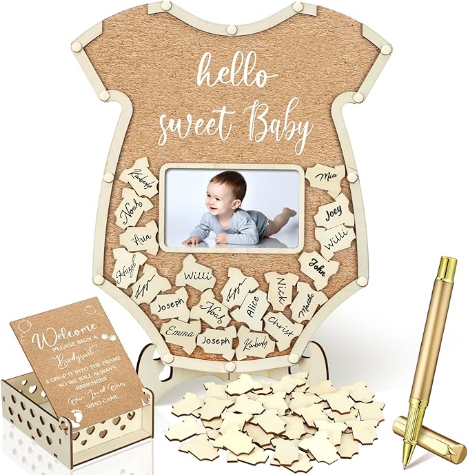 Wenqik 63 Pcs Bodysuit Baby Shower Guest Book Alternatives Set Baby Shower by Wenqik