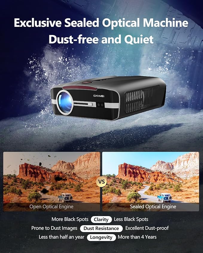 4K Projector Auto Focus HDR WiFi 6, Smart Daylight Projector 4K High Lumen 2300 - Image 9