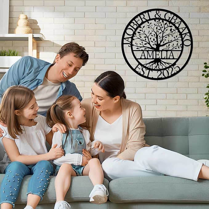 Custom Tree Of Life Metal Signs Wall Art, Personalized Family Last Name Outdoor - Image 6