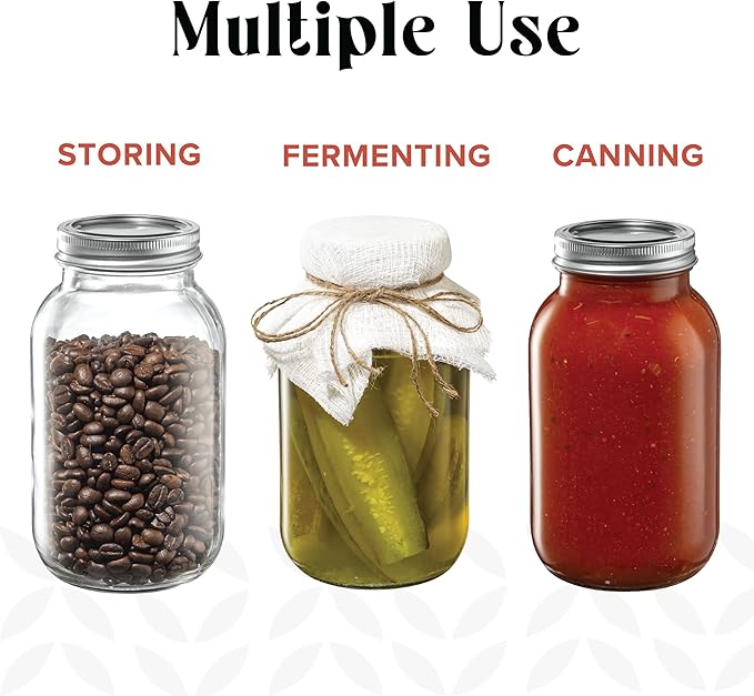 32 oz. Regular-Mouth Glass Mason Jars - - Image 5