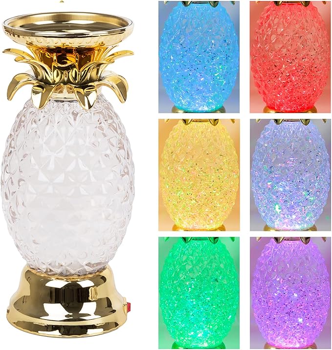 YAKii 9.5" Pineapple LED Color Changing Shine Lamp, Swirling Water Waves Lamp by YAKii