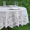 Tableclothsfactory 70" Premium Lace White Round Tablecloth by TABLECLOTHSFACTORY