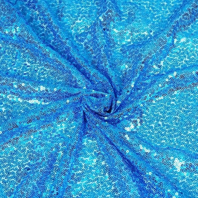 Eternal Beauty Turquoise Sequin Backdrop, 8x8 Ft Glitter Background Curtains - Image 8