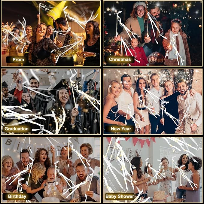 100PCS Light up Wands for wedding, Wedding Wands Streamers - Image 7