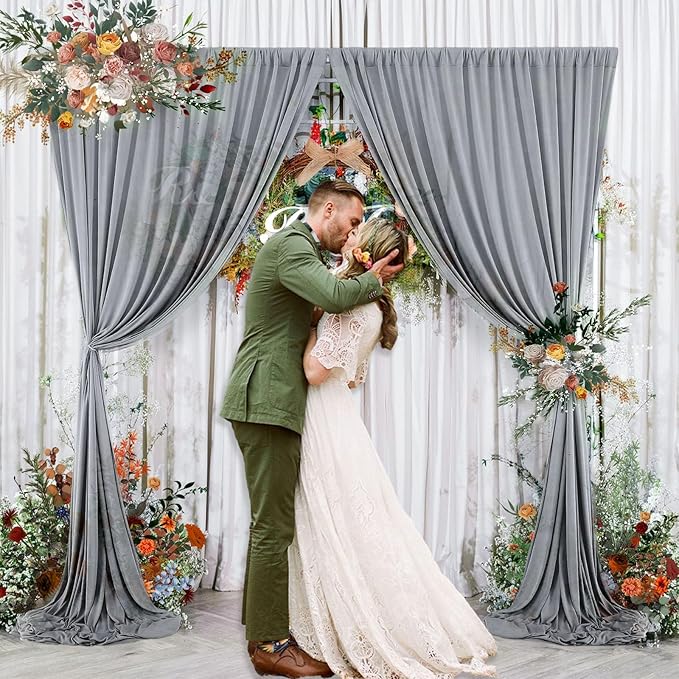 10 x 7 Feet Grey Backdrop Curtain - Image 6