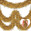 25 Feet Christmas Tinsel Garland, Metallic Twist Wall Hanging Backdrop by Mebiornt