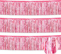 3 Pack 10 Feet Pink Foil Fringe Garland Metallic Tinsel Streamers Banner Wall by Ferwzsr
