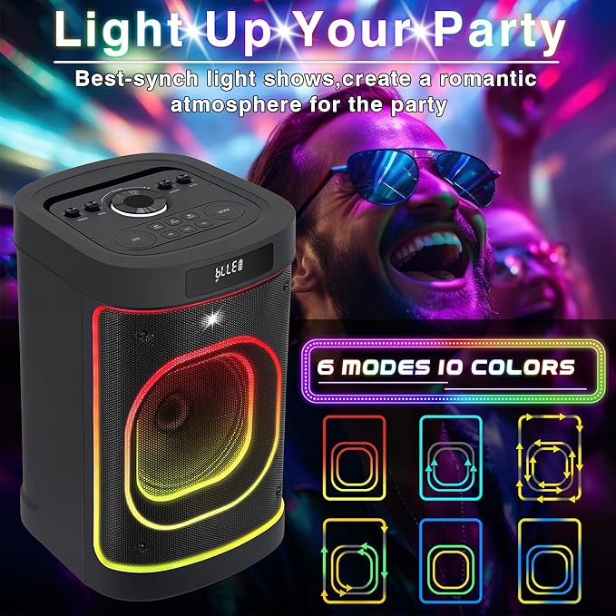 BeatGhost Karaoke Machine Portable Bluetooth Party Speaker 2 Rechargeable - Image 3