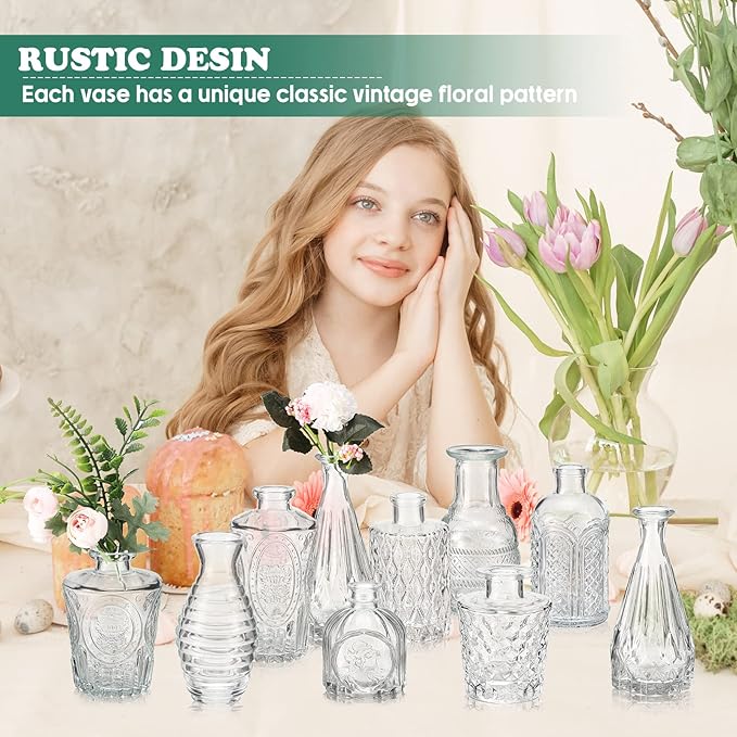 20 Pcs Glass Bud Vase Set Small Vintage Flower Vase in Bulk - Image 4