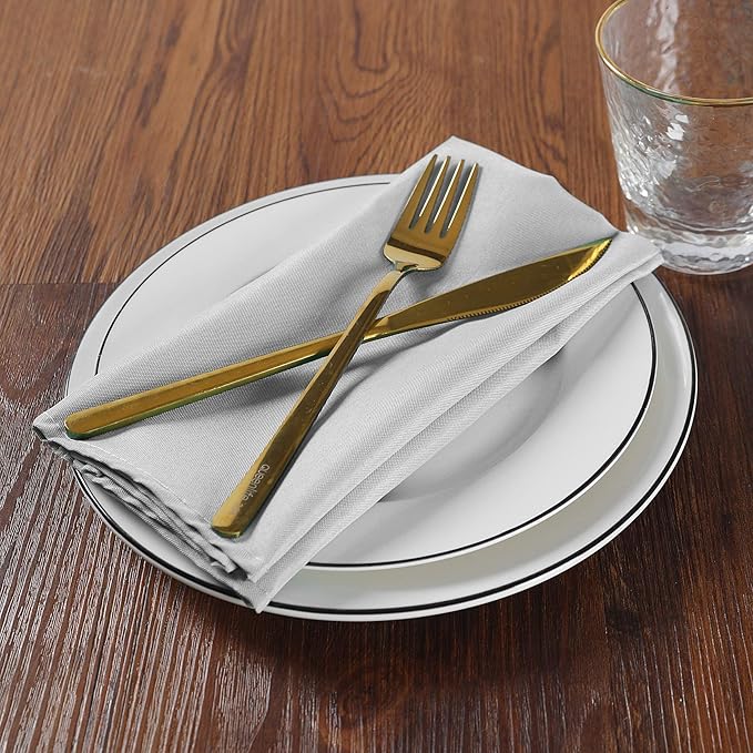 Cloth Napkins 20x20 inch Washable Polyester Dinner Napkins Soft Table Napkins - Image 6