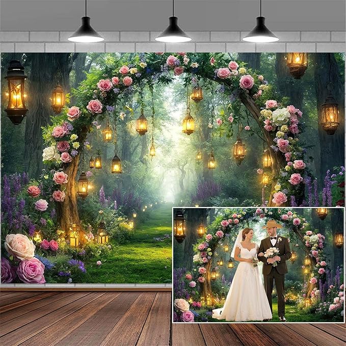 10x8ft Purple Flower Wedding Photography Backdrop Lavender Floral Wedding by Mtsxfy