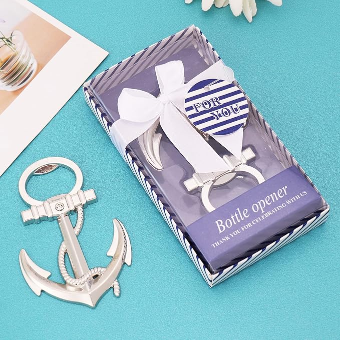 24 PCS Nautical Themed Anchor Party Favors Beer Bottle Opener Party Souvenirs by Yuokwer