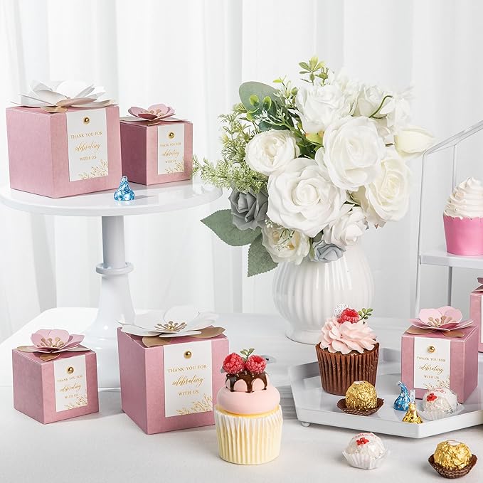 FEIYI 20 PCS Dusty Rose Gift Boxes, 3 In 1 Favor Boxes - Image 6