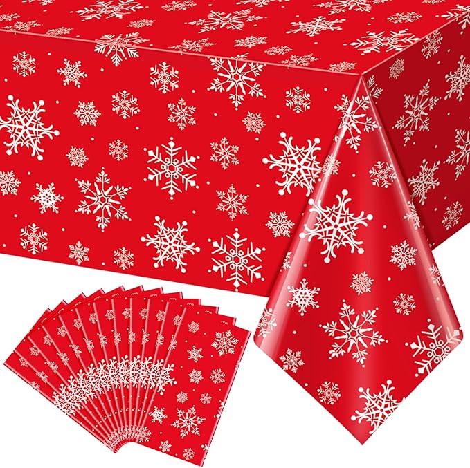 Jectivs 12 Pieces Christmas Snowflake Plastic Party Tablecloth Decorations by JectivsPartyDecorations