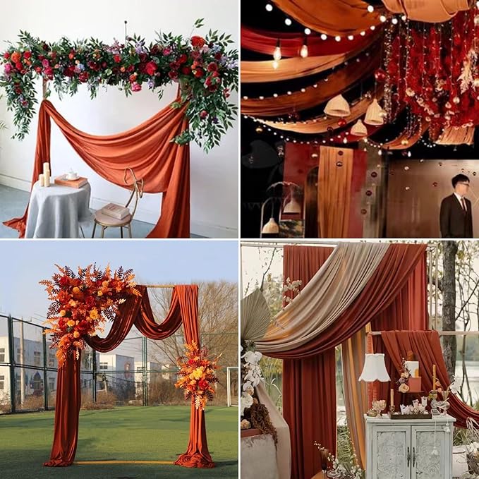 4 Panels Wedding Arch Draping Fabric 28" x20Ft Chiffon Wedding Arch Drapes - Image 7