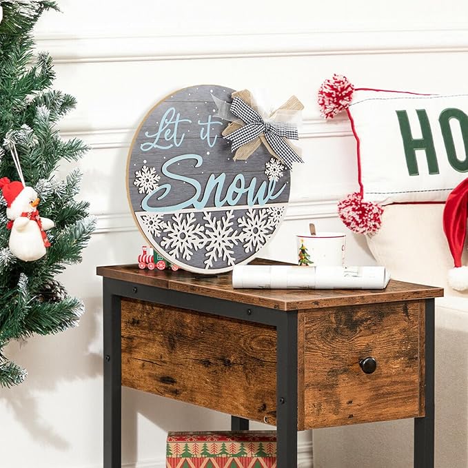 CHDITB Let It Snow Winter Decoration Sign, 3D Snowflake Xmas Winter Front Door - Image 3