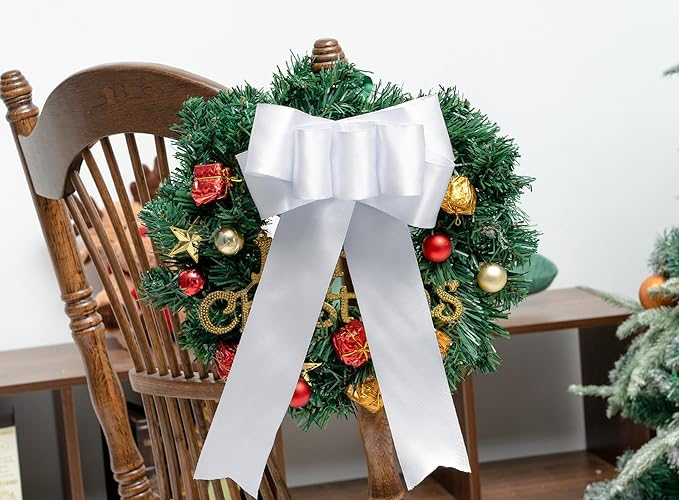 White Satin Ribbon Double-Faced Wired Ribbons - Image 5