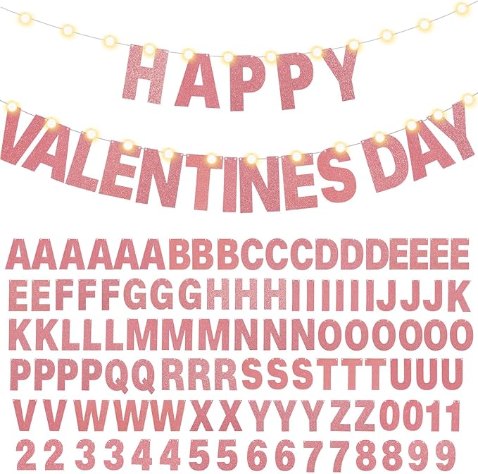TaoBary 112 Pcs DIY Letter Kit Glitter Customizable Banner Letters Include 107 by TaoBary